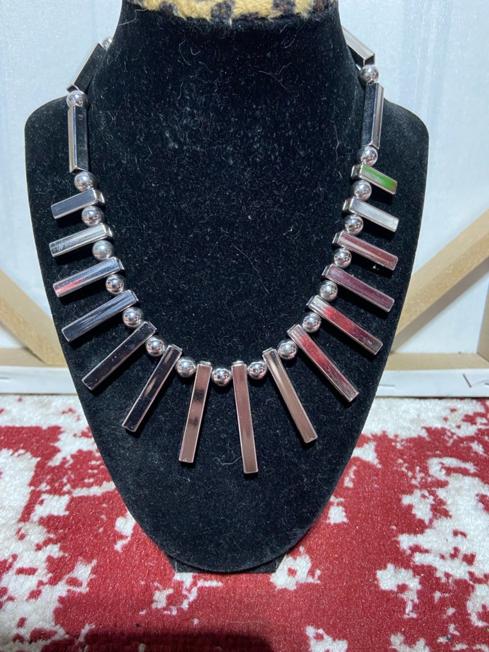 Silver-Tone Bar Statement Necklace - Women Jewelry